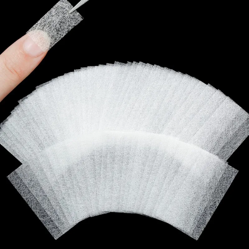 30 Pcs Fiberglass Nail Wrap Silk Reinforcement - Non-Woven French Tip Stickers for Gel Extension & Repair Care Kit