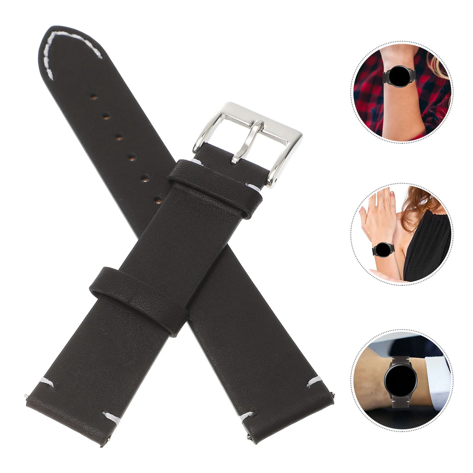 

Cowhide Watch B Adjustable Wristwatch Strap Replacement Retro Style Comfortable Quick Release Universal Fit Watch Accessories