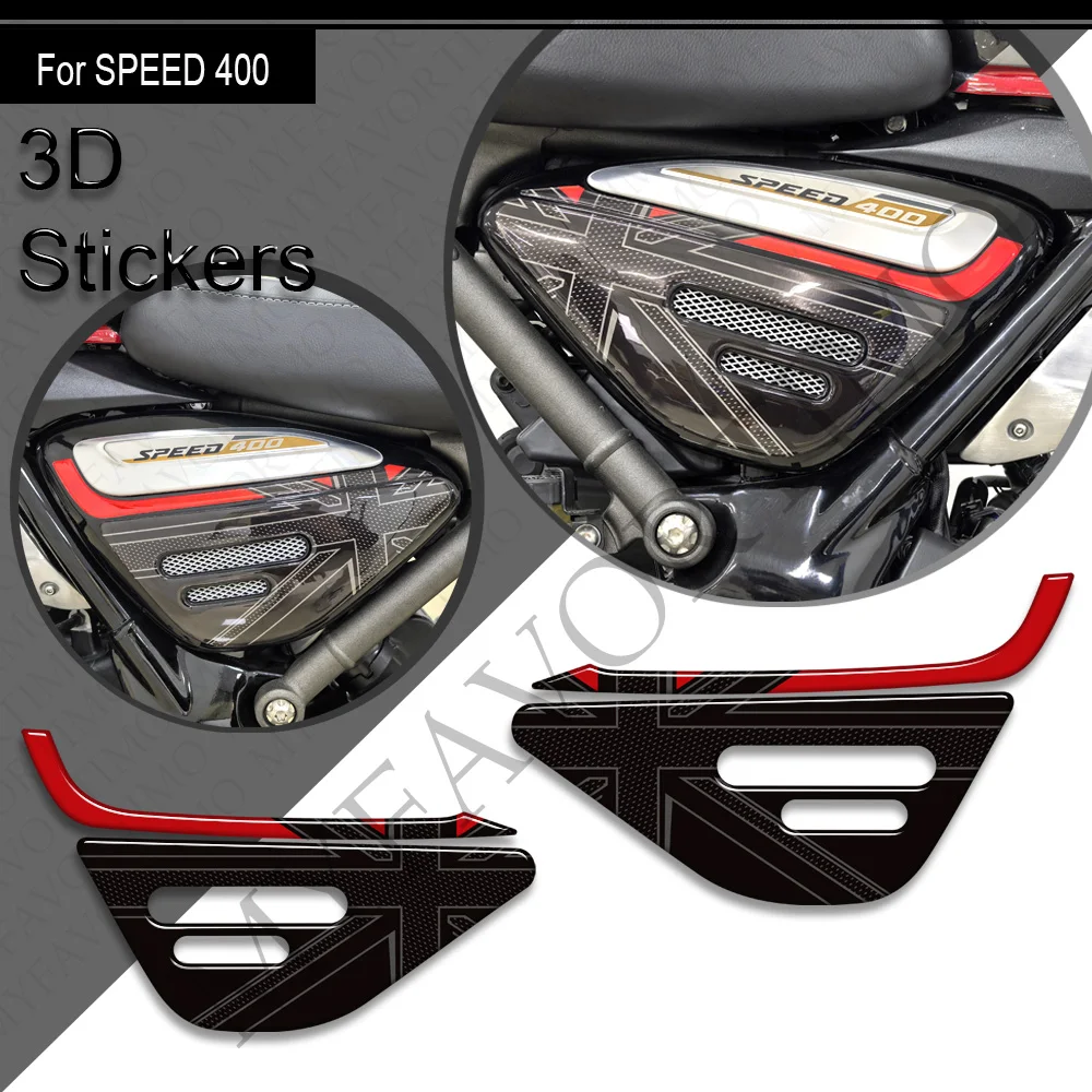 สําหรับ Triumph SPEED 400 ความเร็ว 400 รถจักรยานยนต์ Protector ถังเข่า Pad Grips แก๊สน้ํามันเชื้อเพลิงน้ํามันสติ๊กเกอร์ 2024 2025