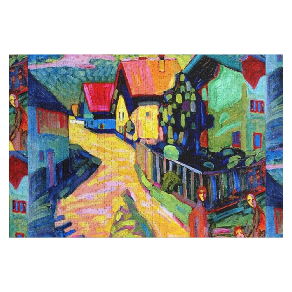 

Murnau Street With Women Wassily Kandinsky Post-Impressionism Jigsaw Puzzle Works Of Art With Personalized Photo Puzzle