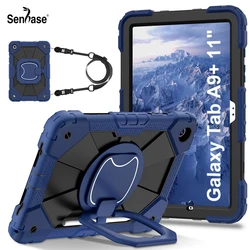 For Samsung Galaxy Tab A9 Plus A9+ 2023 11 inch SM-X210 SM-X215 Case Shockproof Silicon PC Pull Ring Stand Shoulder Strap Cover