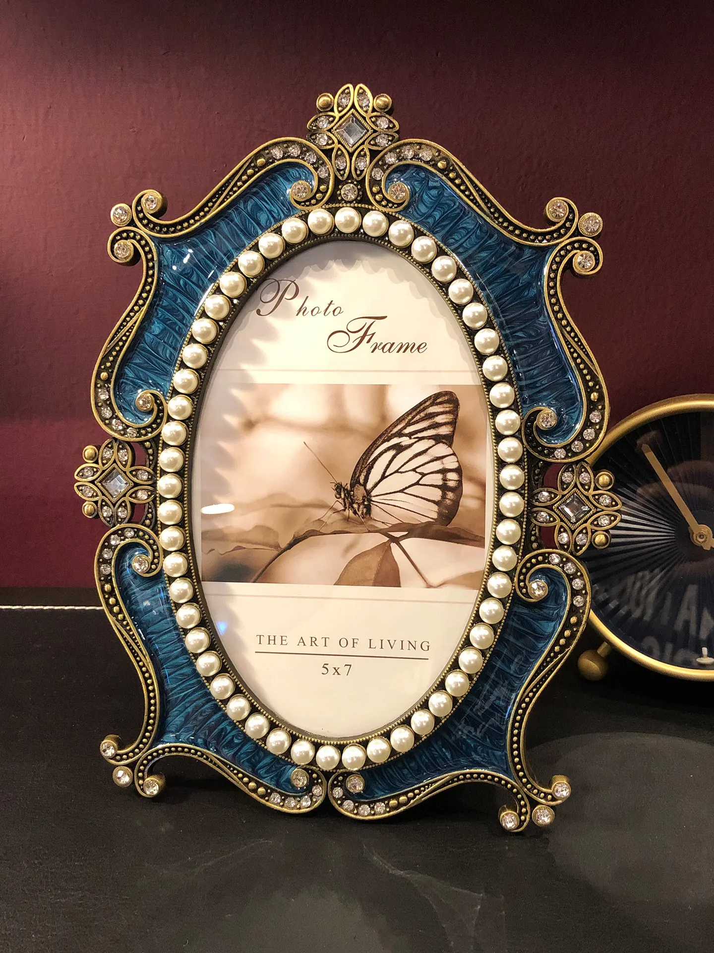 Photo frame washing European style luxury 7 10 inch oval pearl photo frame seven inch creative photo frame