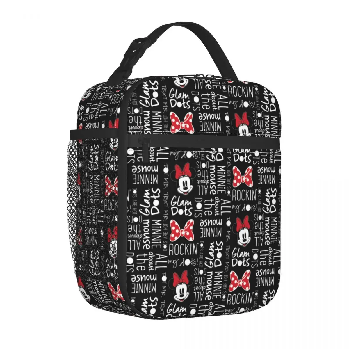 Custom Minnie Mouse Insulated Lunch Bag for Women Thermal Cooler Bento Box Kids School Children Resuable Tote Bags