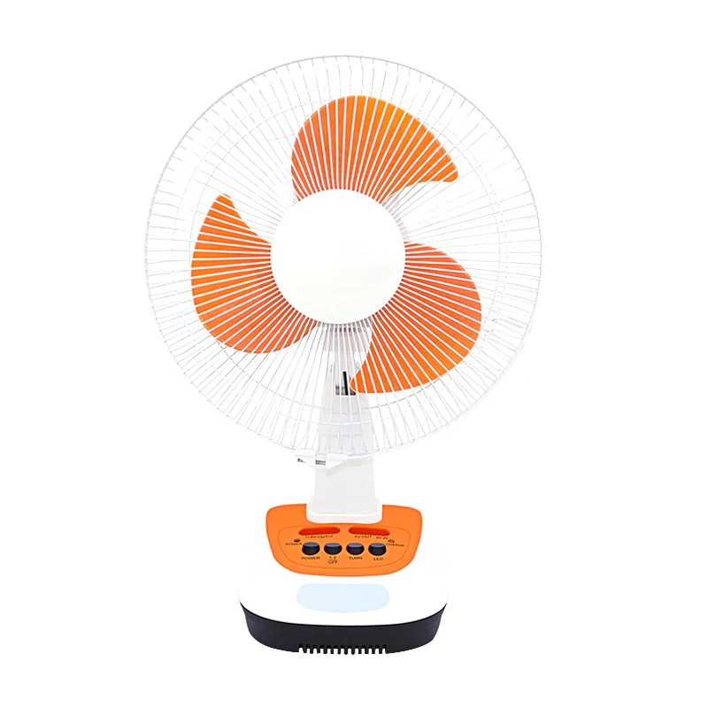 Hot Sale House Outdoor Portable AC DC 12Inch Rechargeable Table Fan With Led Light