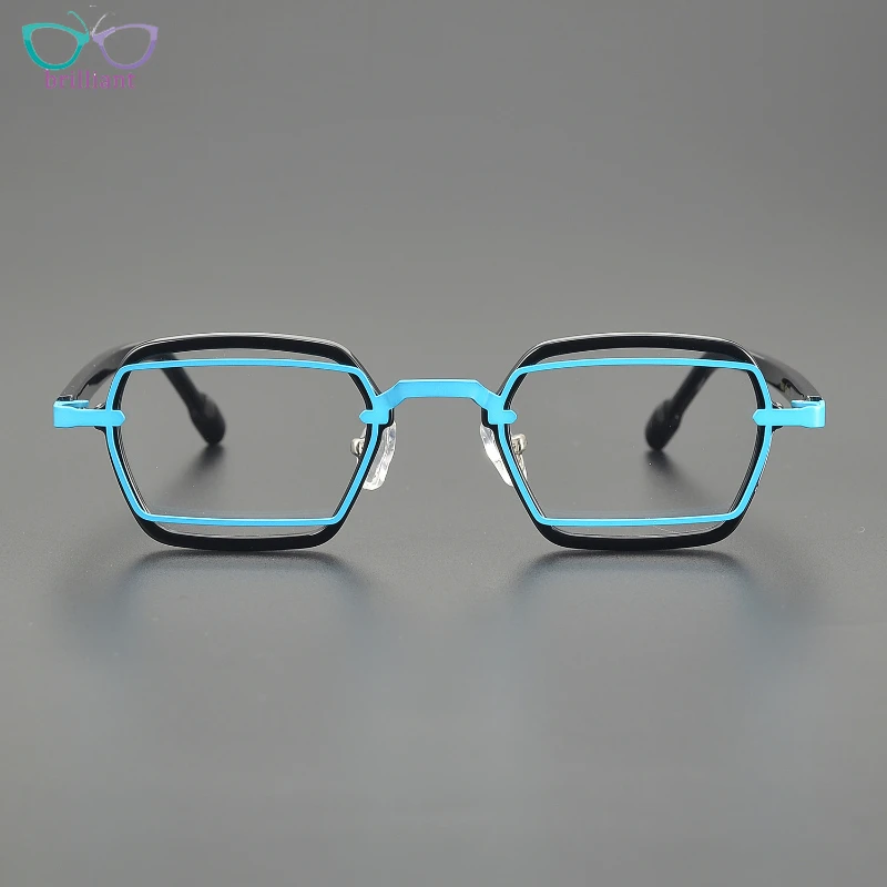 High Quality Multi-color Square Titanium Acetate Eyeglass Frame Men Women Optical Can Be Paired Myopia Anti Blue Light Glasses