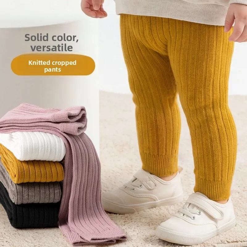 Spring Autumn Baby Pants Newborn Girls Leggings Soild Color Cotton Ribbed Pants Kids Children Leggings 0-6 Years for Girls Boys