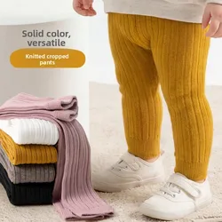 Spring Autumn Baby Pants Newborn Girls Leggings Soild Color Cotton Ribbed Pants Kids Children Leggings 0-6 Years for Girls Boys