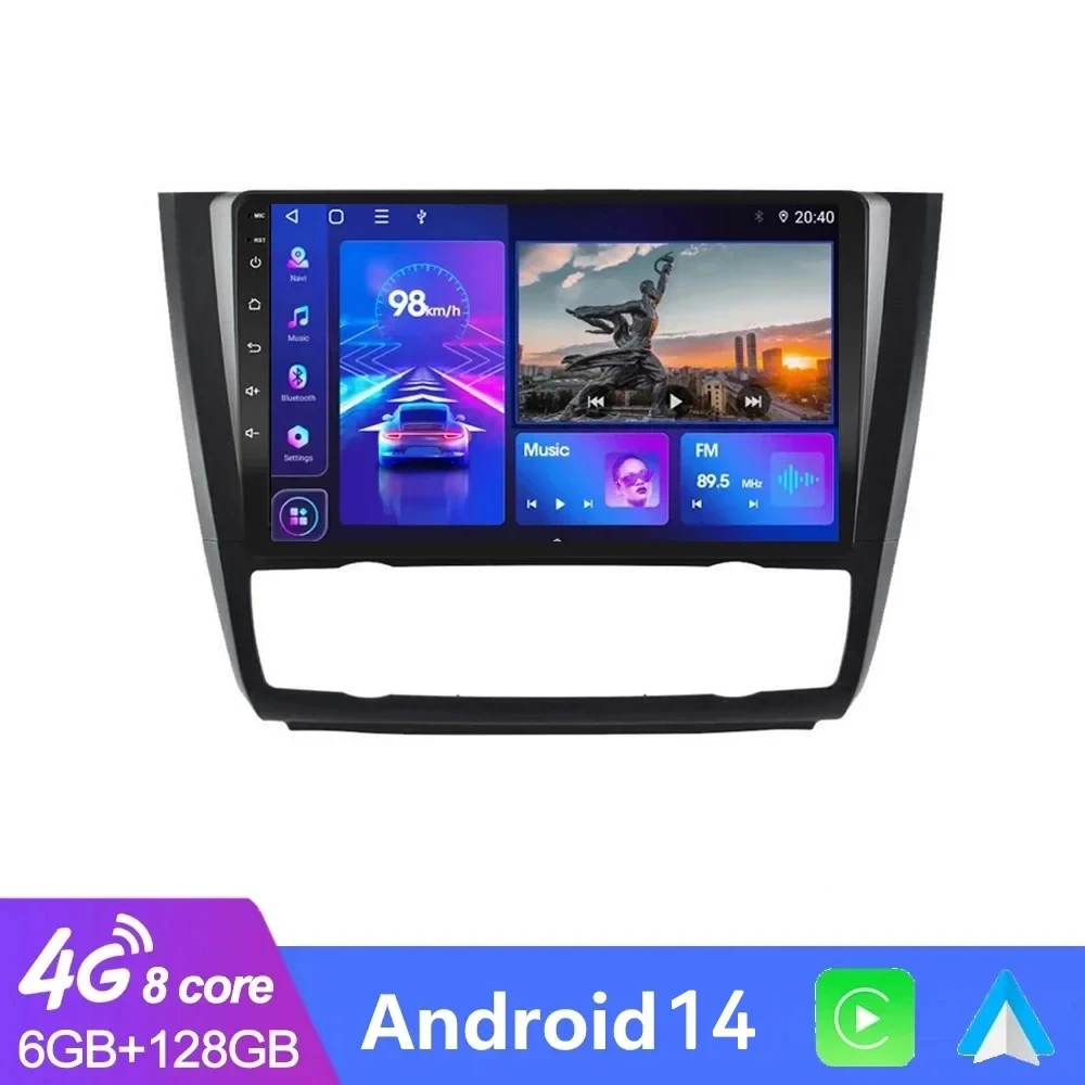 2Din Android 14 radio For BMW 1 Series E88 E82 E81 E87 2004 - 2012 Car Radio Multimedia Video Player GPS Navigation Carplay Auto