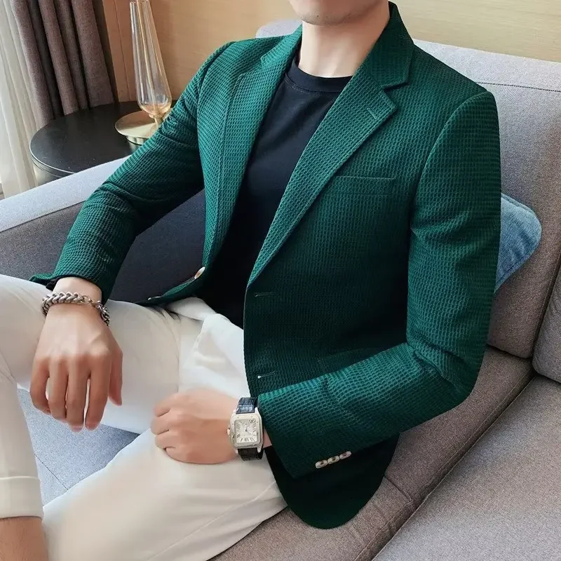 Casual Men's Blazer Jacket For Autumn Slimming Smooths Your Silhouette Fashionable Light Business Professional Clothes