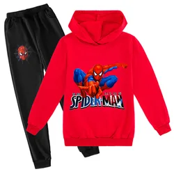 Casual Kids Clothes Spiderman Cartoon Anime Graphic 2 Piece Hoodies Set Clothing Cool Clothing Boys Tracksuit Children