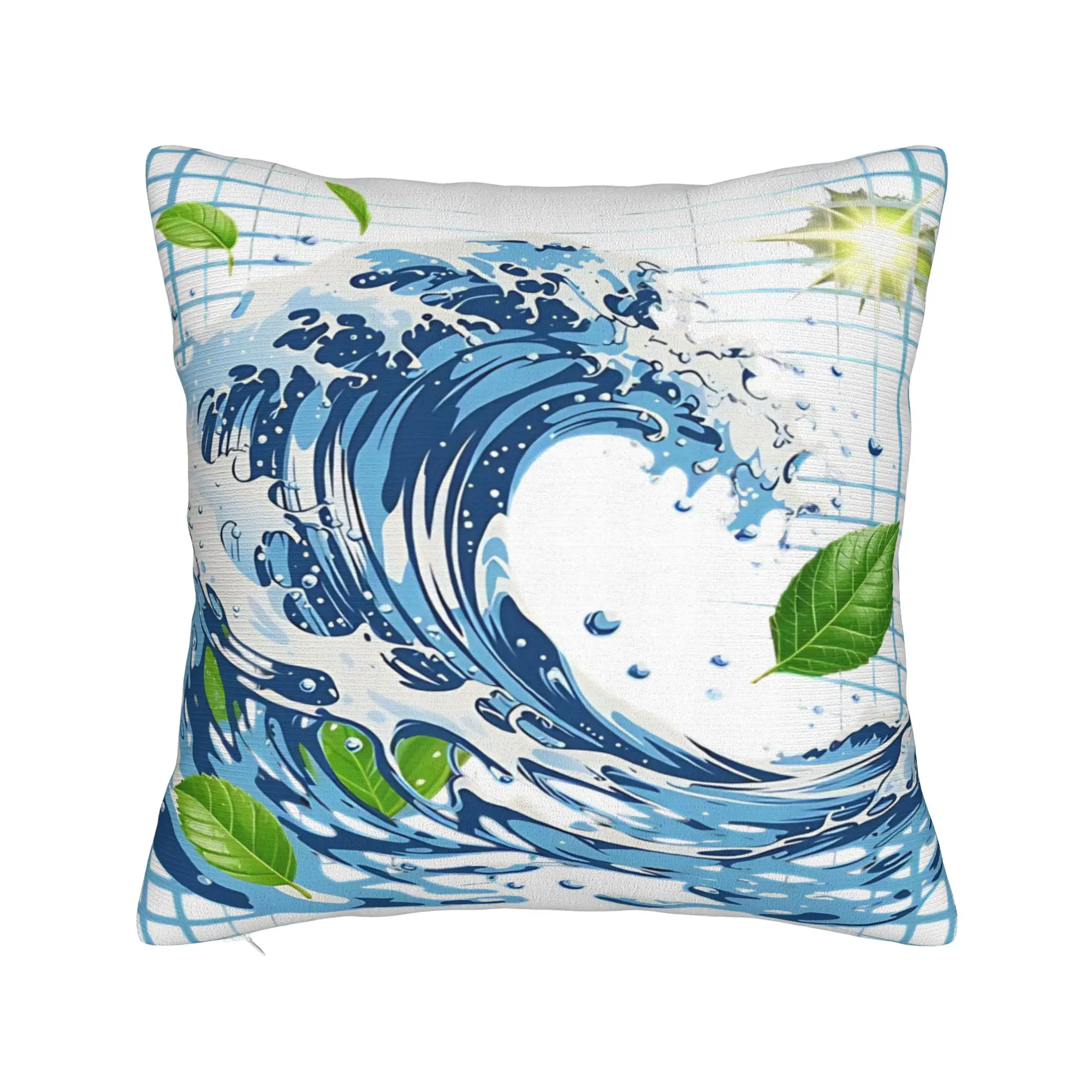 Liquid Digital Wave Aesthetic  Square Pillow Covers Home Frutiger Aero Cushion Case Home Decoration Throw Pillow Case 40*40