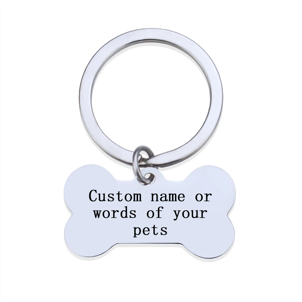 Personalized Key Chain Engraved Keychain Key Fobs Stainless Steel Keyring Custom Text QR Code Key Ring Gift for Friend