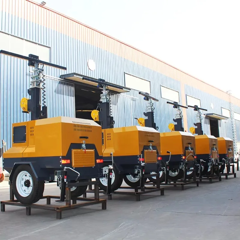 Customized Factory Direct Sales Portable Hand-push 5m 7m 9m Telescopic Mobile LED Lighthouse Vehicle