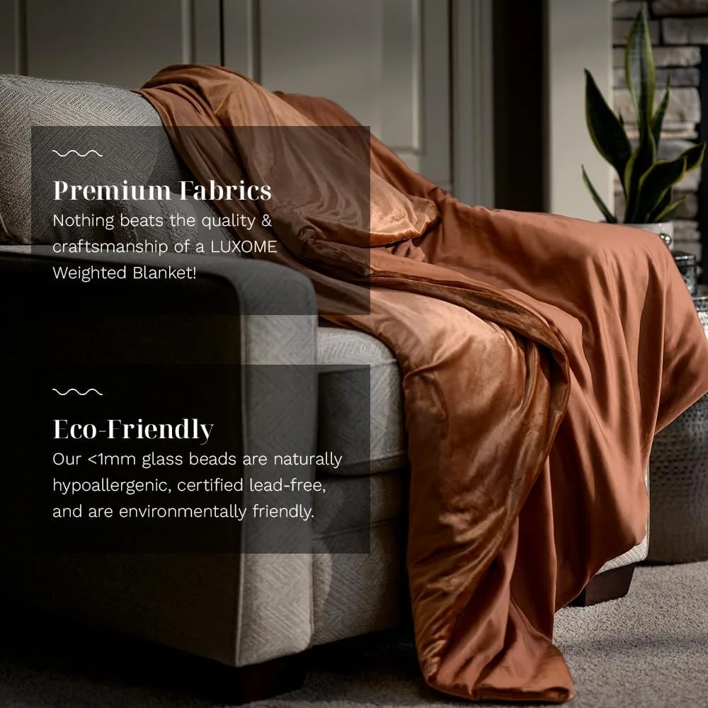 Luxury 15lb Weighted Blanket with Removable Cool & Cozy Cover Full Size 54x72 Clay