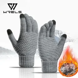 Women Men Warm Winter Touch Screen Gloves Stretch Classical Knit Mittens Wool Full Finger Outdoor Cycling Driving Glove