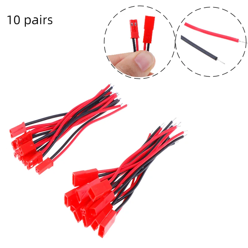 20Pcs 2 Pin Connector Male Female Plug Cable 22 AWG Wire For RC Battery Helicopter DIY LED Lights Decoration