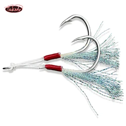 TAKEDO Anzuelo de Jigging Asistido con Línea PE para Bacalao y Atún