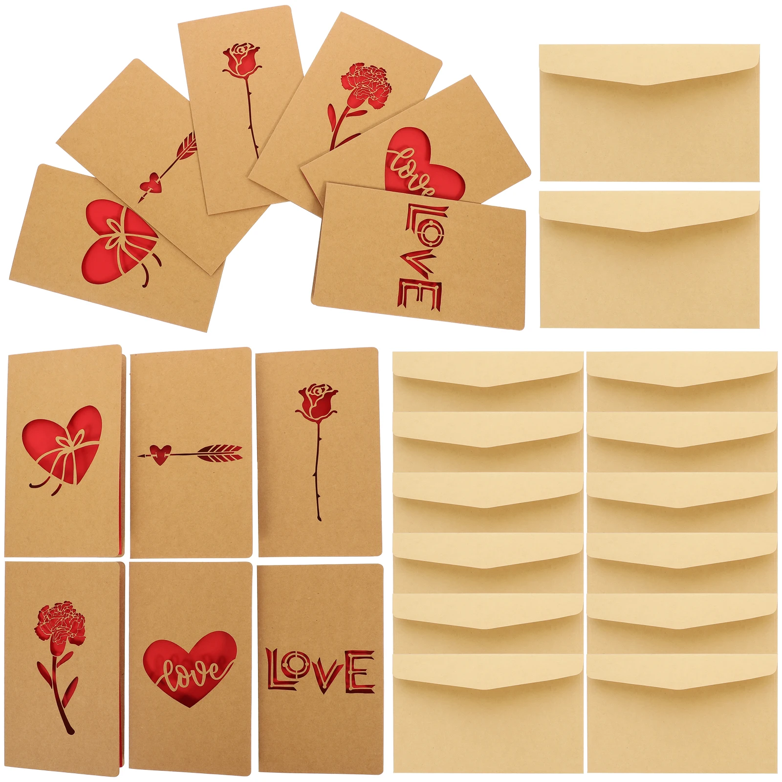 

12 Retro Love Greeting Safe Material Thickened Crack Resistant Lovely Design Festive Warm Atmosphere Suitable Parties