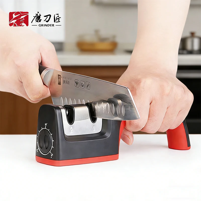 Household Handheld Knife Sharpener with Non-slip Base, Easy Operation Kitchen Sharpening Tool for Chef Knives
