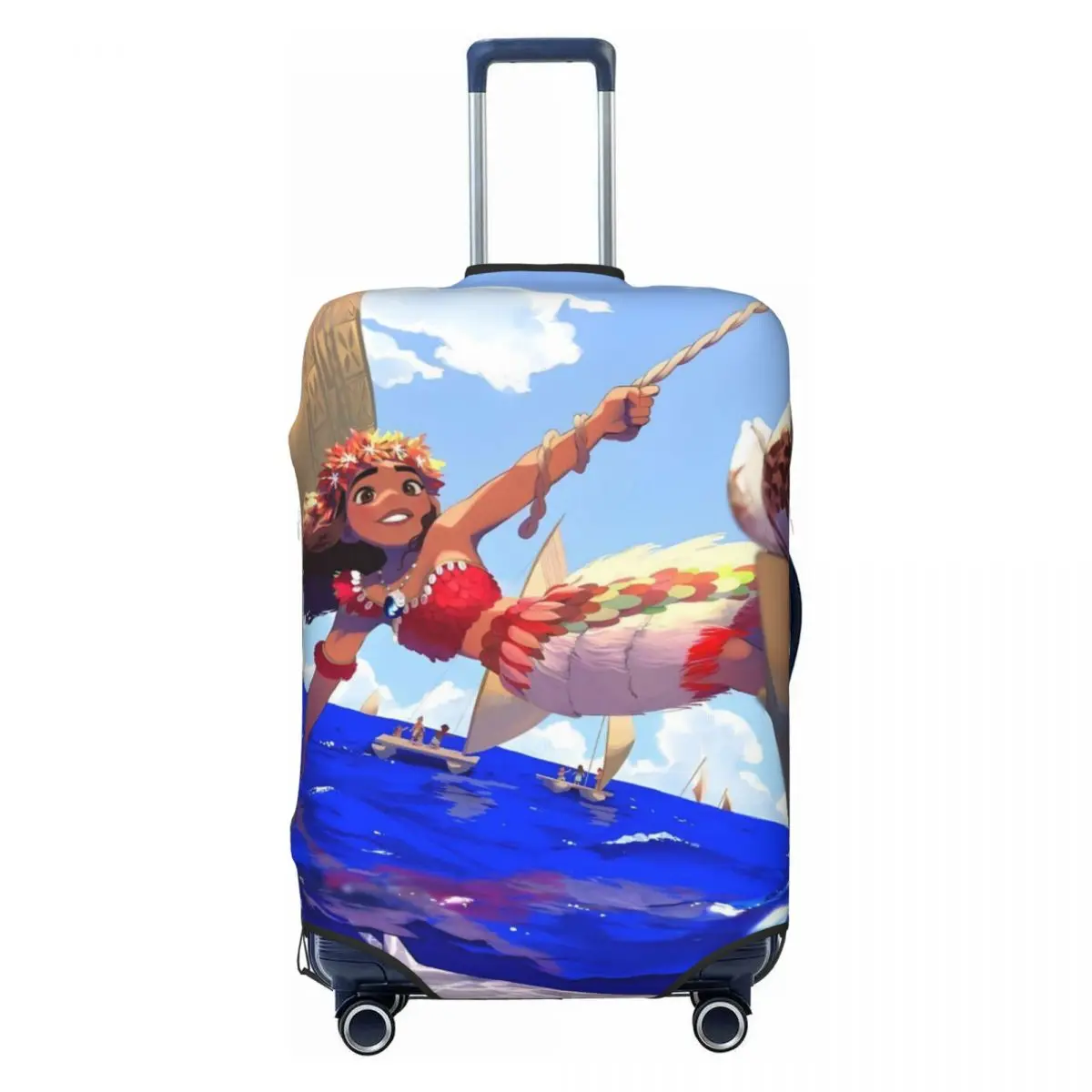 

Custom Cute Moana Beautiful Princess Luggage Cover Protector Washable Movie Fashion Cartoon Film Travel Suitcase Covers
