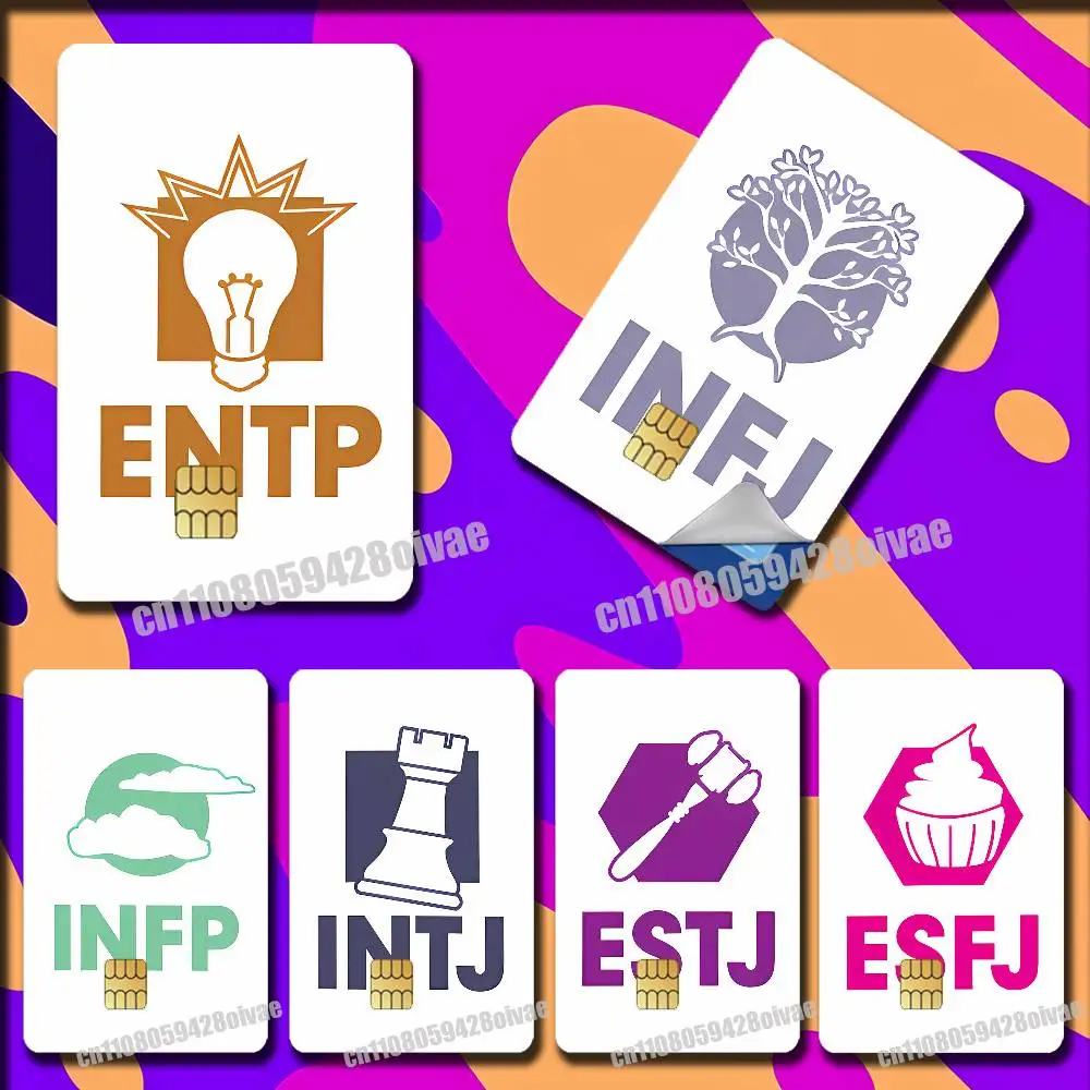

16 Personality Types MBTI Psychology Sticker Case For Credit Bank Subway ID Decorative Self-adhesive Card Cover Skin