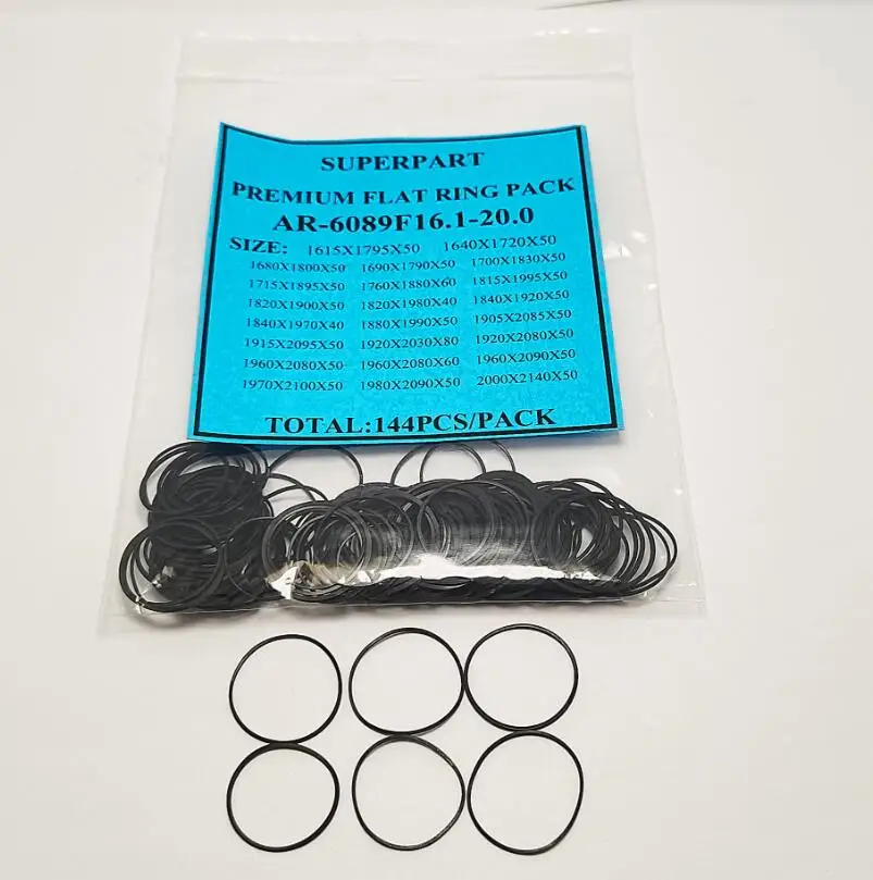 6089F Flat Rubber Watch Back Case Gasket Assortment of Waterproof Cover O Ring Pack for Watches Repair