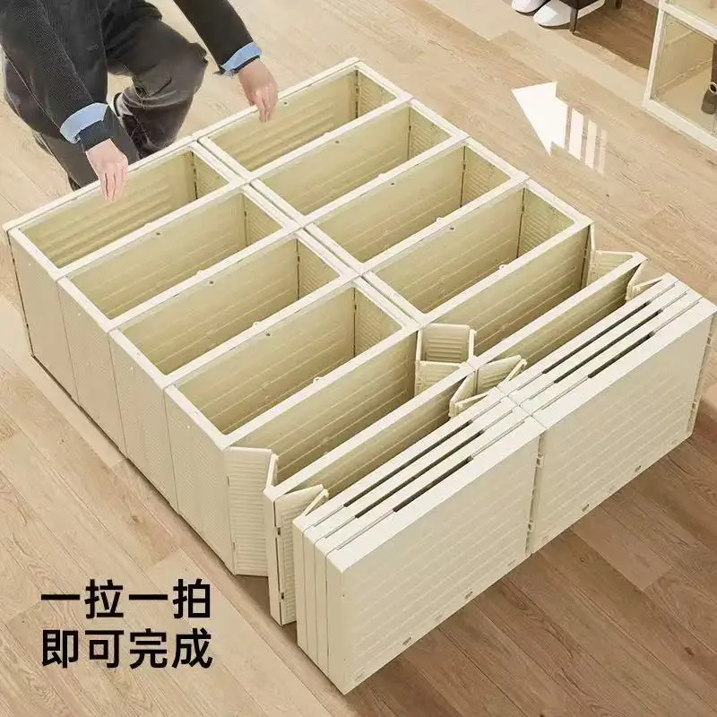 Folding Shoe Box, No Installation, Transparent Storage, Multi-layer Box, Integrated Shoe Cabinet, Sports Shoes, Handicrafts