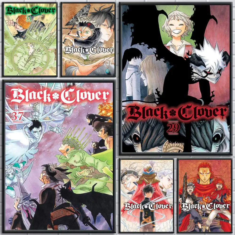 Classic Anime B-Black Clover Poster Canvas Wall Art Prints for Bedroom Living Room Office Interior Hanging Display Gift