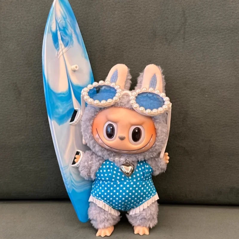 

Labubu Baby Clothes First, Second, And Third Generations 17cm Summer Sitting And Standing Strap Pants Set