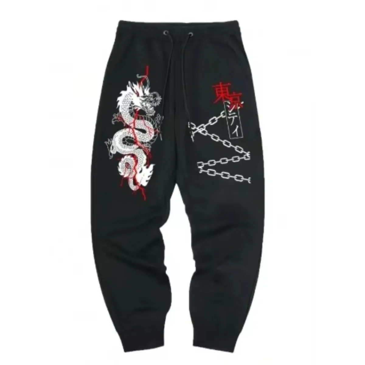 

Men's 2026 New Hot Fashion Cotton Best Dragon Printed Cotton Pants Casual Joggers Urban Street Dragon Printed Jogging Pants