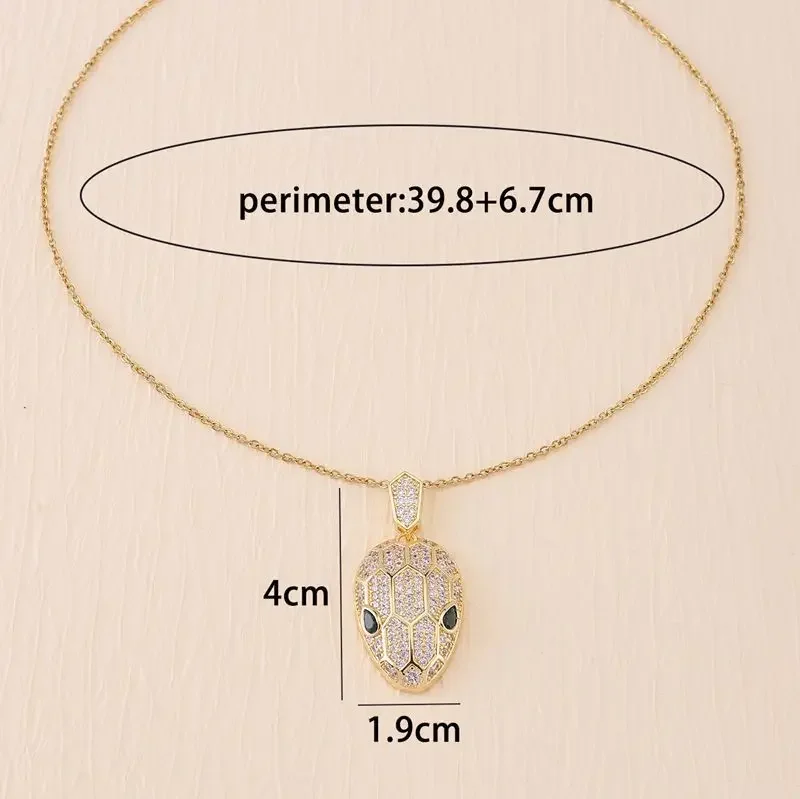 남성용 클래식 힙합 독특한 커플 펜던트 목걸이, 크로스 바디 쥬얼리 도매, 지르코니아 상감 구리 머리 뱀 디자인