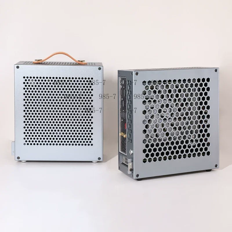 Mini-ITX Barebone Case, Aluminum Alloy for Soft Router, Half-Height Knife-Cut DC-ATX Power Supply