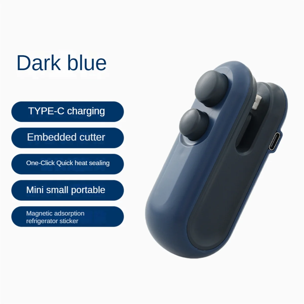 USB Food Bag Sealer Bag Heat Sealer Machine Household Small Hand Pressure Bag Sealing Accessories Snack Sealer Clip -B