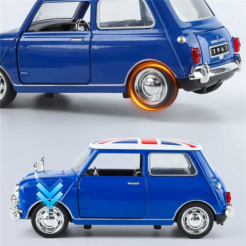 1:32 Morris Mini Cooper S Alloy Classic Sports Car Model Diecast