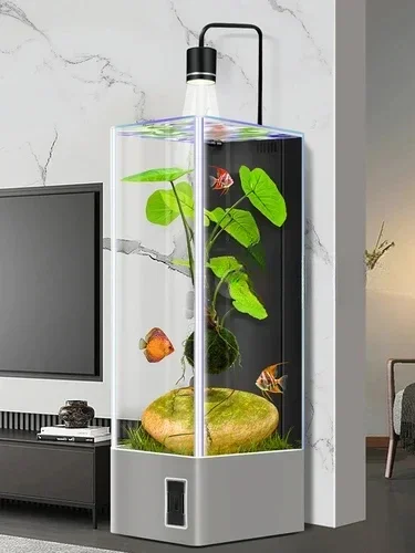 Floor Fish Tank Ecological Change Water Small and Medium-Sized Living Room Wall Fish Globe Aquarium