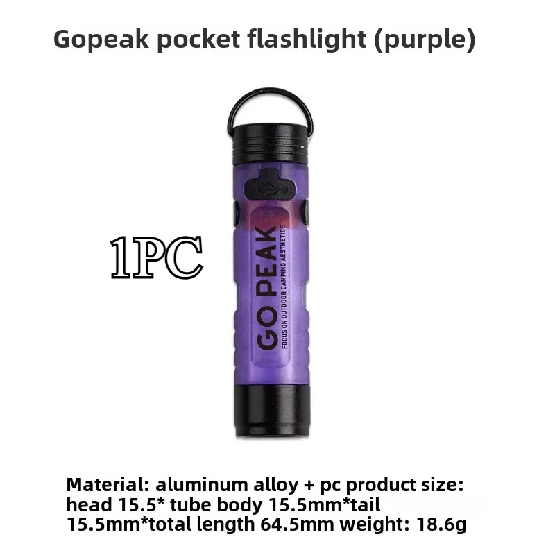 GOPEAK Pocket Mini-zaklamp Outdoor Key Clip Cap Ambient Led Lang uithoudingsvermogen Ramphulp Noodsituatie 5050 Klein licht - afbeelding 1