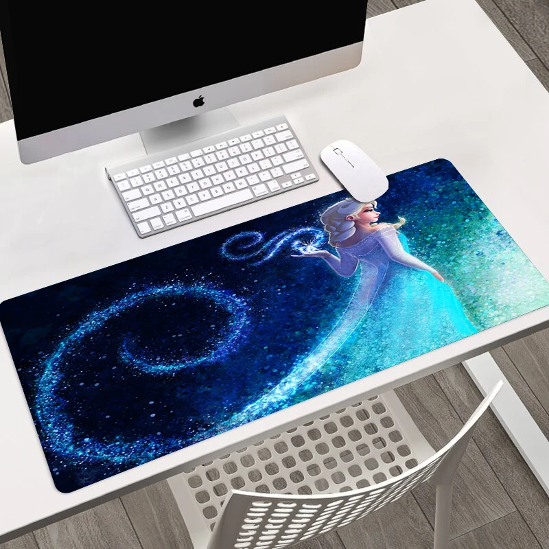 Disney Frozen Elsa Customized HD Printing Gaming Mousepad Computer Lock Edge Natural Rubber E-sports Desk Pad Large Mouse Pad