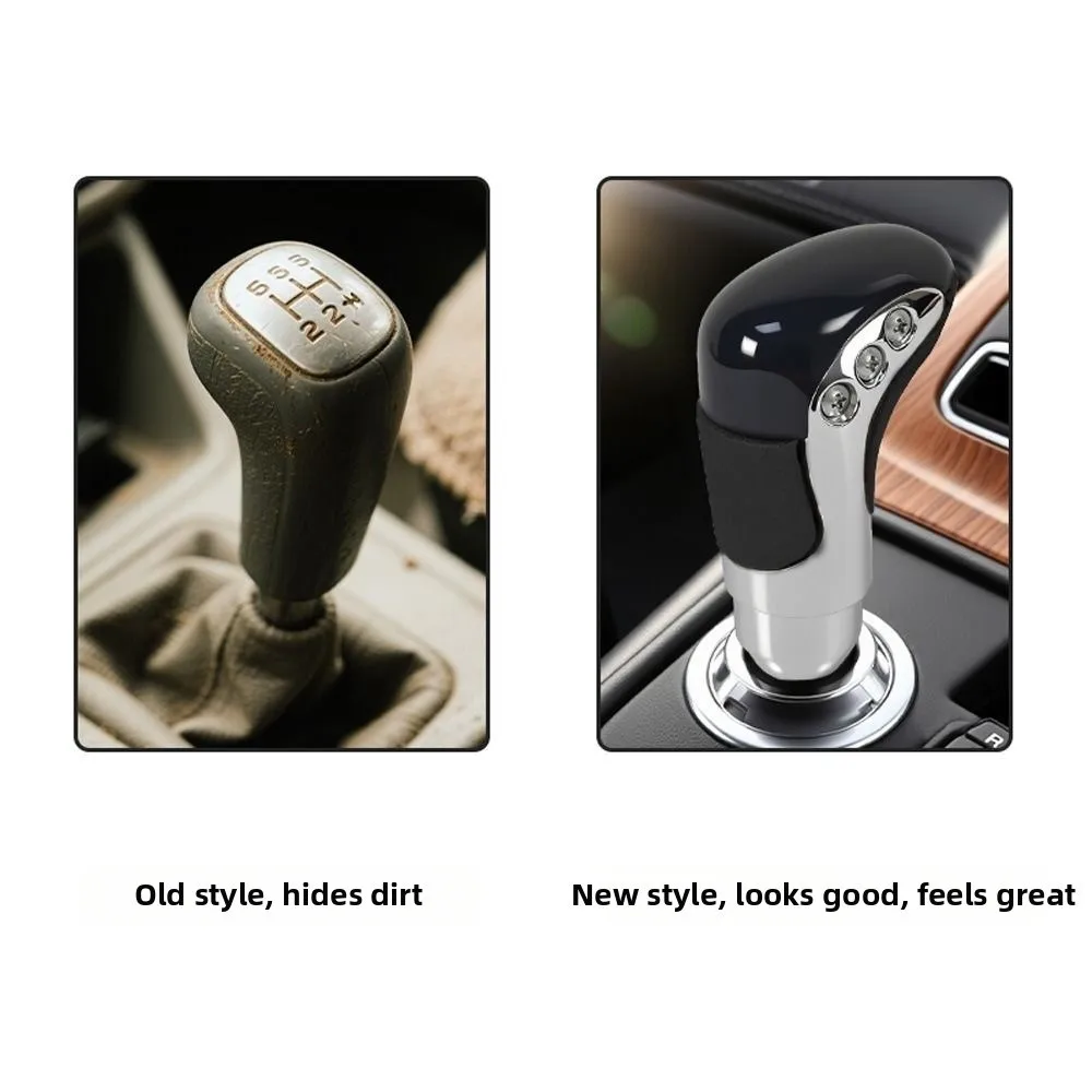 ABS Leather Wrapped Gear Shift Knob Modified Comfort Grip Gear Shifter Handle Manual Transmission Universal Gear Stick Head