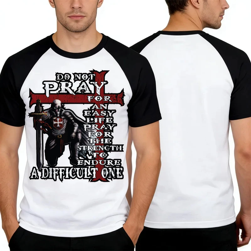 

Harajuku 3D The Knight Templar Print Men's T-shirt Cool Summer Fashion Streetwear Top Daily Loose Breathable O-Neck Short Sleeve