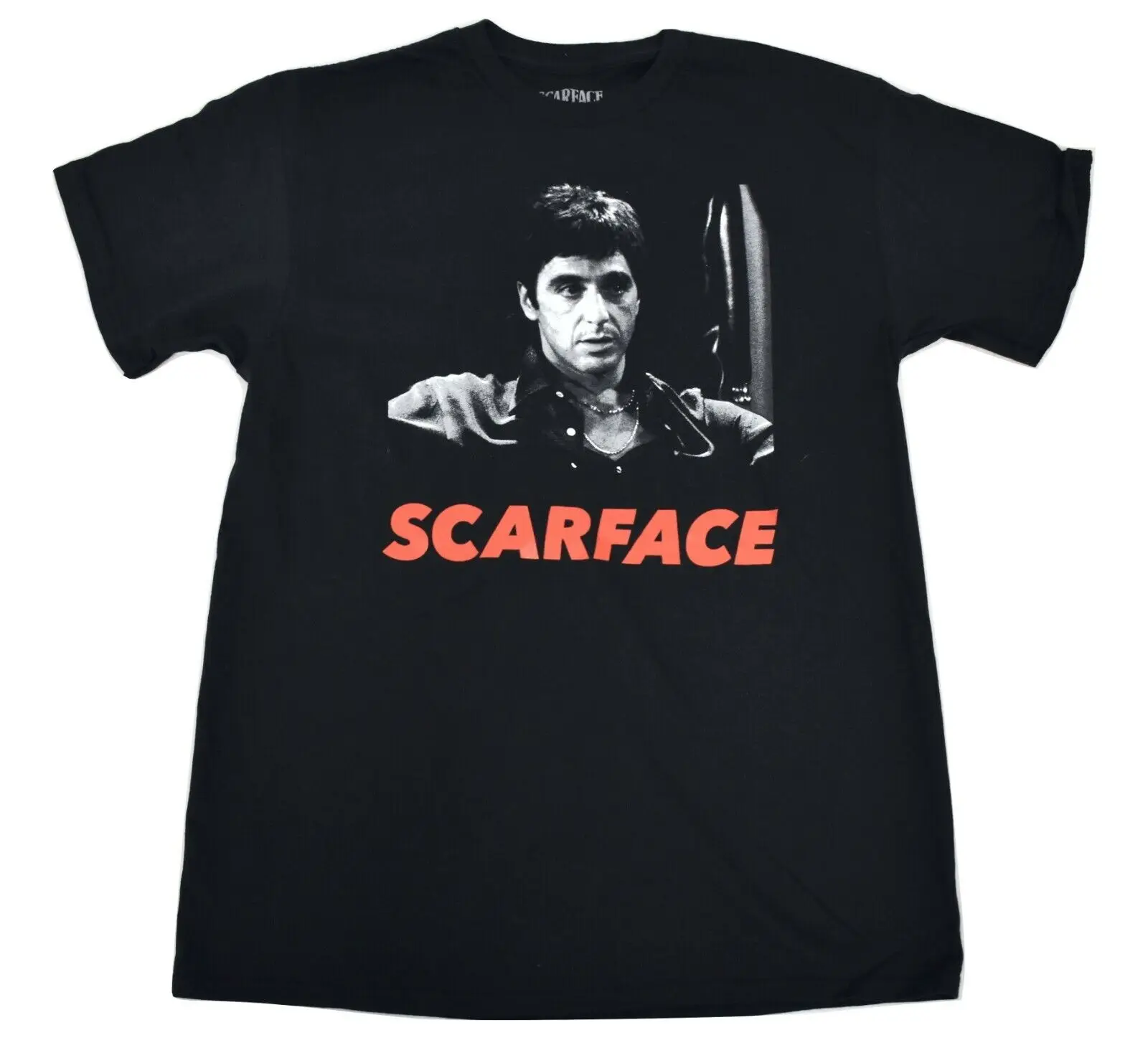 

Scarface Mens Al Pacino Tony Montoya Power Portrait Black Shirt New Medium