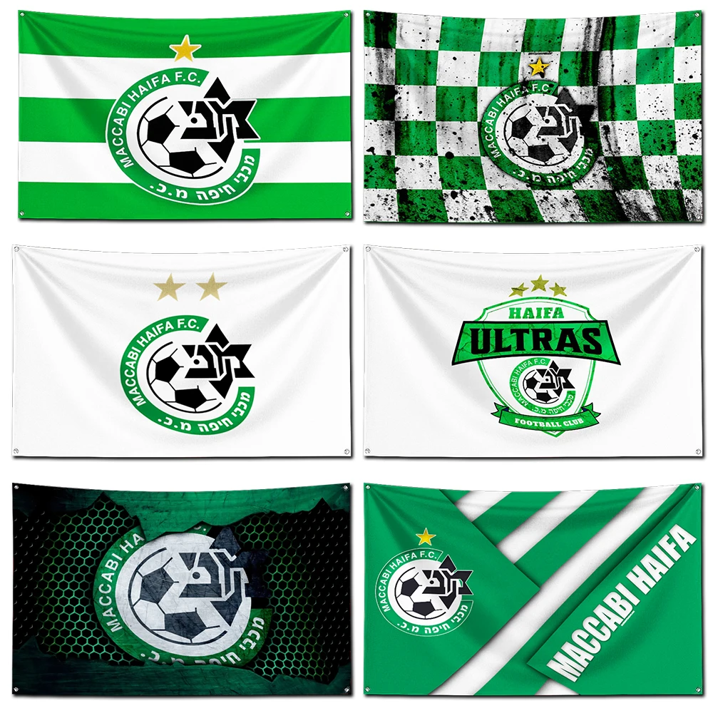 

Old Retro MHFC Haifa FC Flag Polyester Digital Printing Banner 4 Sizes for Garage Wall Art Out Door Decoration With Brass