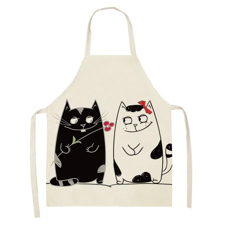 Schattige Cartoon Kat Schort Bakken Accessoires Dames Schort Keuken Kookaccessoires Cafe Schort Heren Keuken Slabbetje