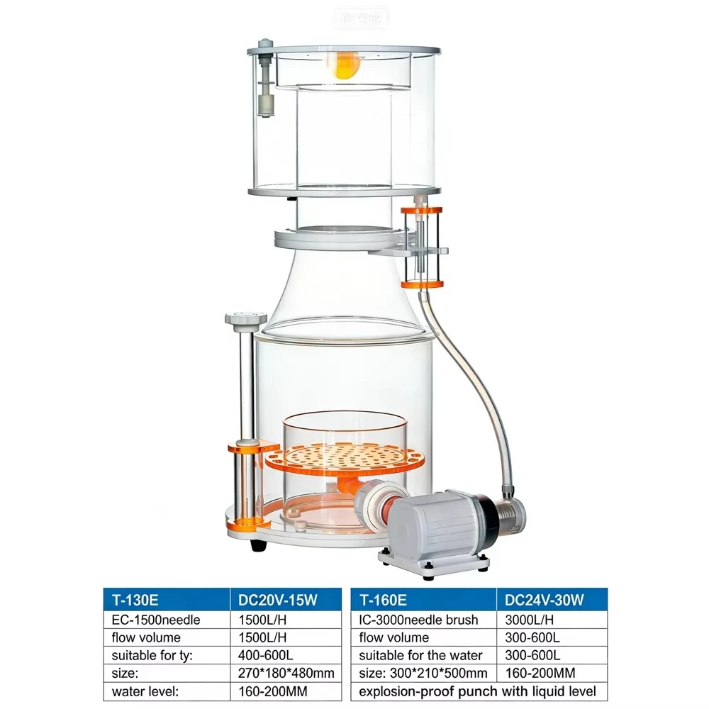 Silent saltwater aquarium, environmentally friendly, adjustable frequency, anti-backflow protection, built-in slag skimmer,