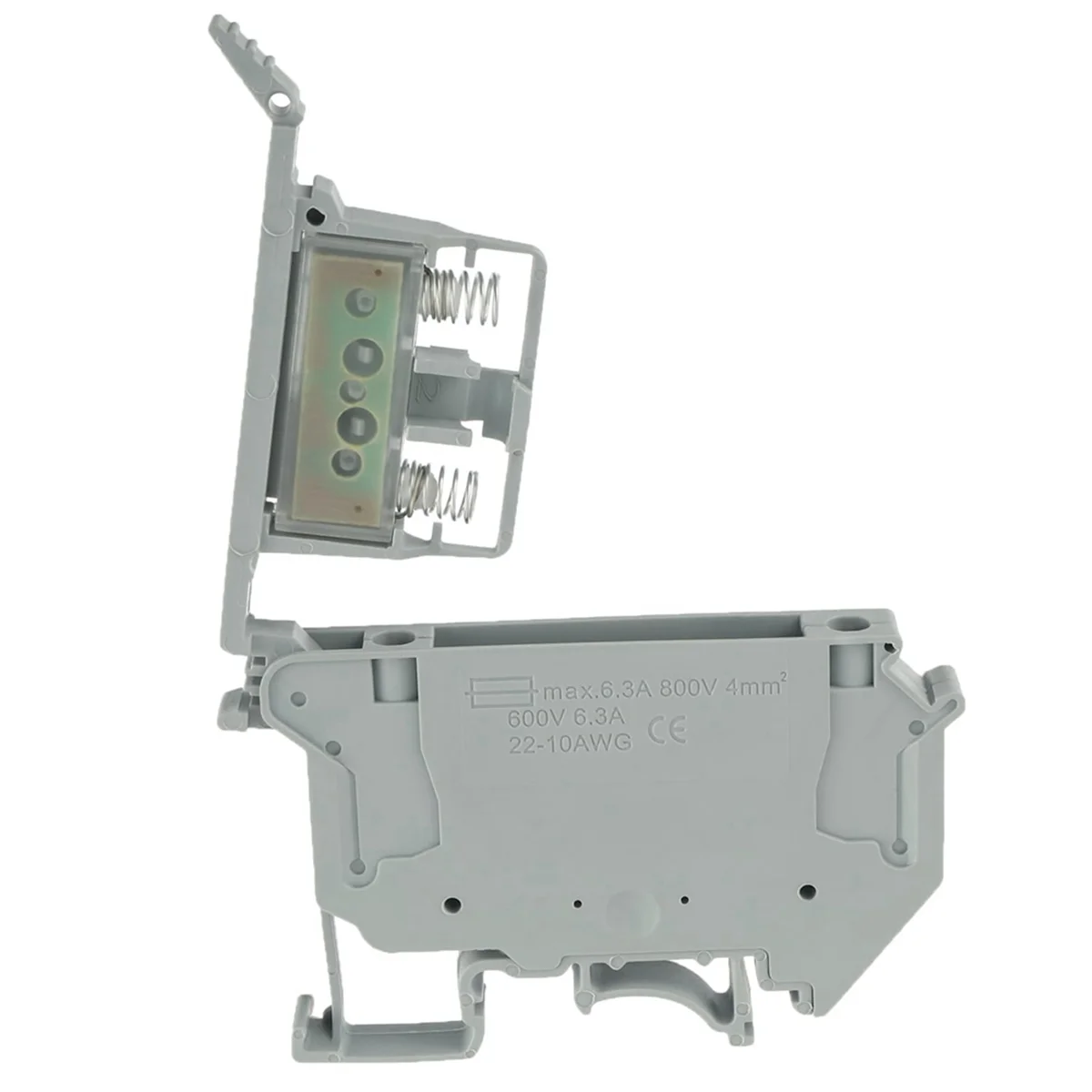 側面ポストバッテリーターミナル UK5-UK5RD LED付きDINレールヒューズ端子台断路器端子ブロックネジクリップ（6個パック）