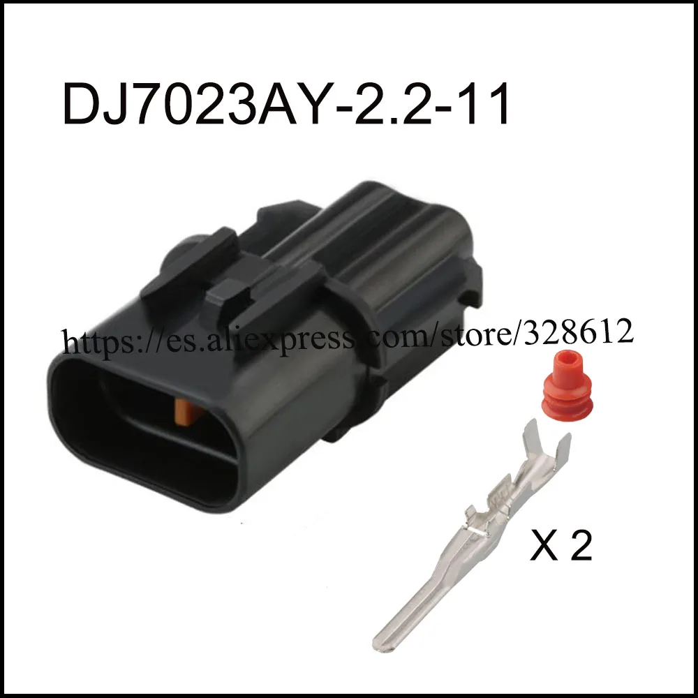 100SET DJ7023AY-2.2-11/21 car wire female connector Harnes cable 2 pin automotive waterproof plug Include terminals seal