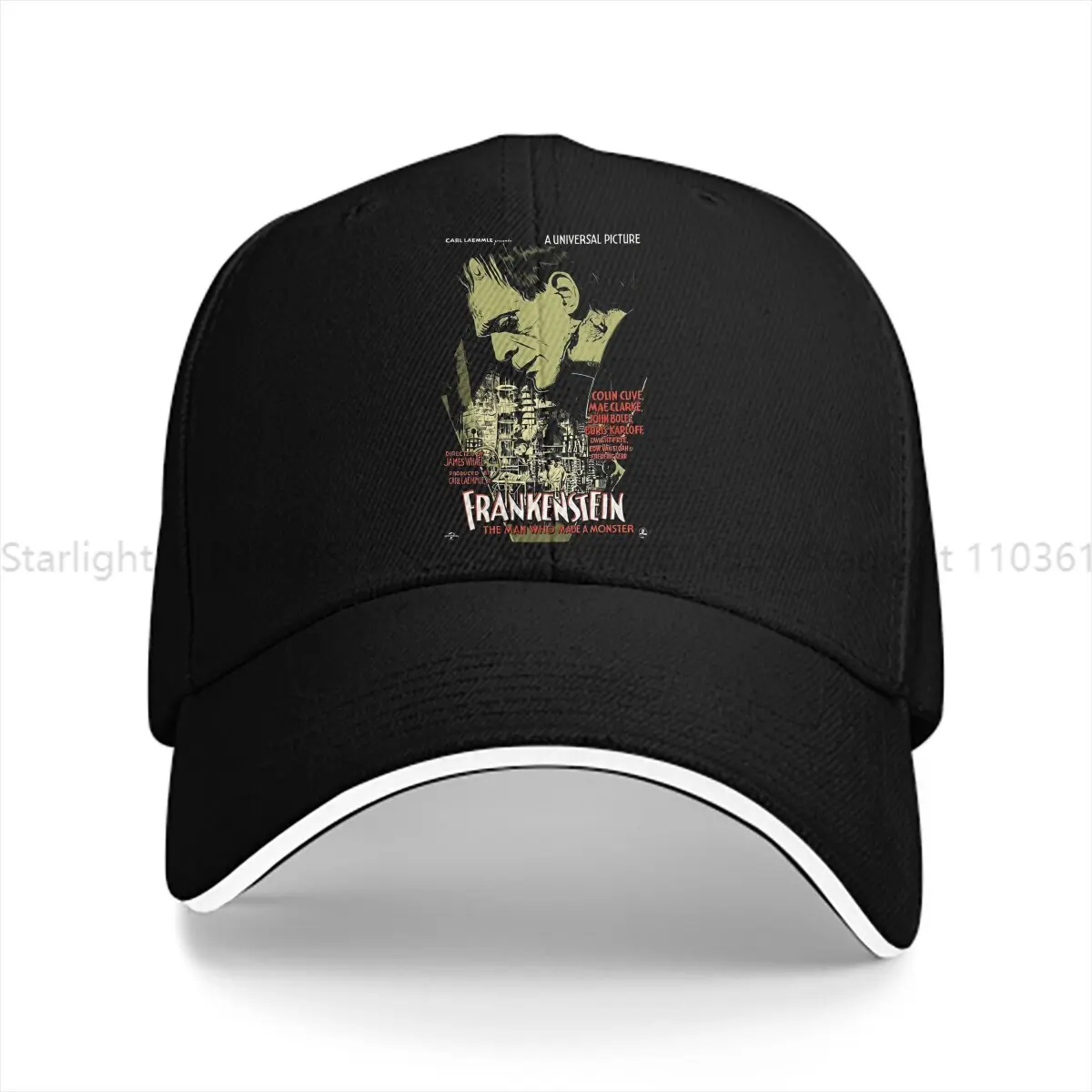 Washed Men's Baseball Cap Vintage Horror Movie Scary Halloween Monster Trucker Snapback Caps Dad Hat Frankenstein Golf Hats