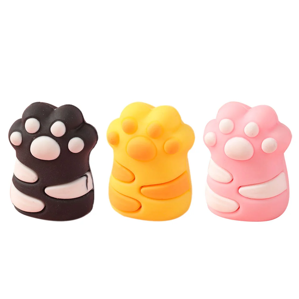 3 Pcs Cat Pencil Sharpener Cartoon Sharpeners Adorable for Kids Manual Crank Single Hole