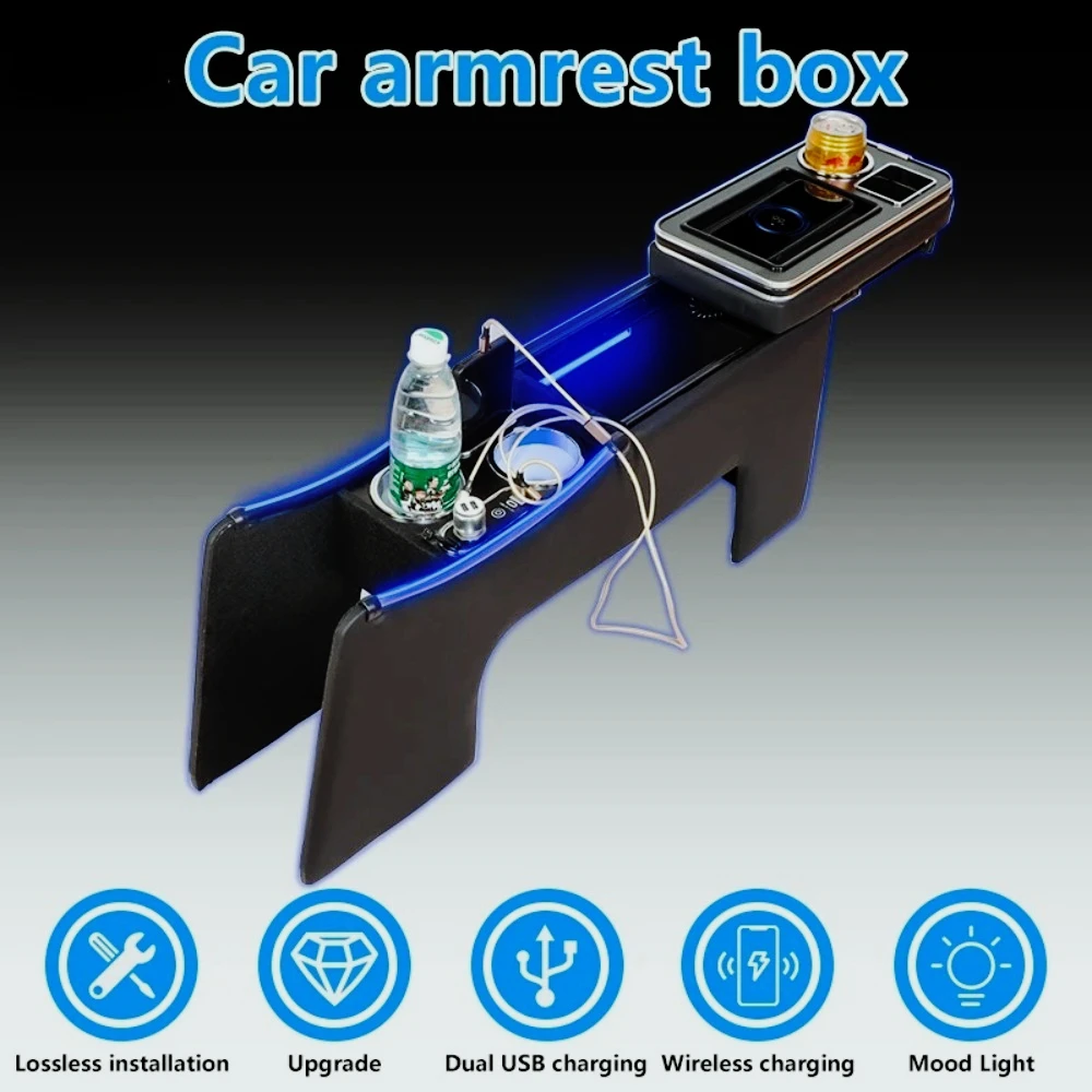 Traje para Toyota Voxy Noah, reposabrazos lantero para coche, almacenamiento  carga inalámbrica, consola  apartamento, caja  rep