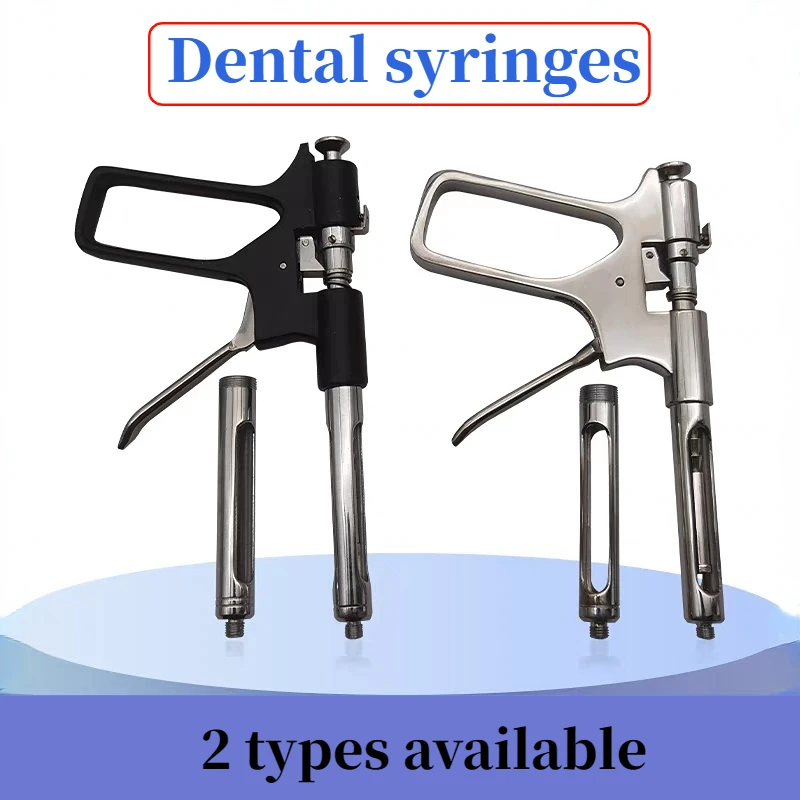 2Types  Dental Stainless Steel Syringe Gun Injection Handheld High Temperature Sterilization Dental Oral Instrument Materials