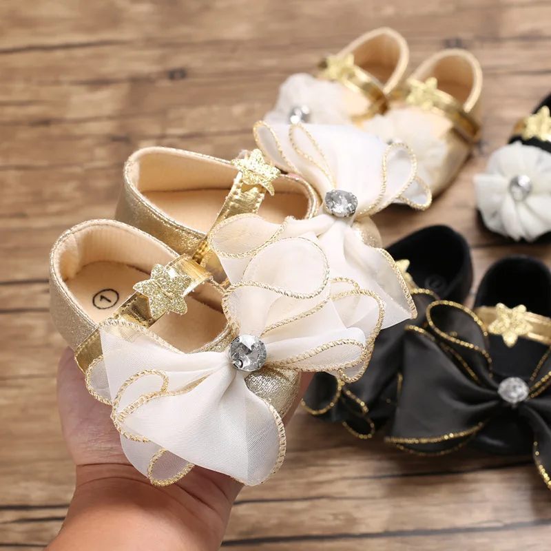 Babys chuhe Prinzessin Schuhe Frühling Sommer und Herbst neue 0-1 Jahre alte Stern Bogen pu weichen Boden rutsch feste atmungsaktive Kleinkinds chuhe